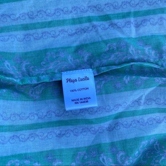 Playa Lucila Dresses Playa Lucila Green Paisley Cambric Maxi Dress